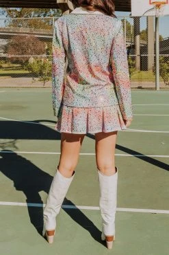 Queen Of Sparkles Holiday Tie Dye Rainbow Rhinestone Blazer