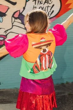 Queen Of Sparkles Cinco Dog Peplum Top Tops