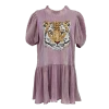 Queen Of Sparkles Gameday Lavender Pleat Tiger Dress