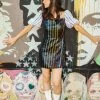 Queen Of Sparkles Rainbow Sequin Stripe Dress With White Sleeves Spring 2022